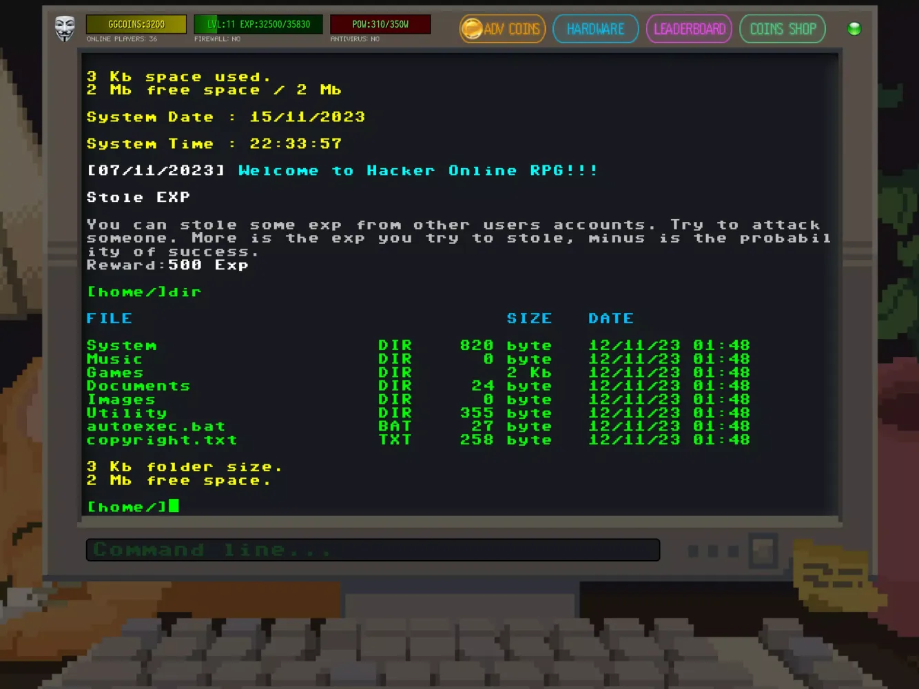 Hacker Online RPG স্ক্রিনশট