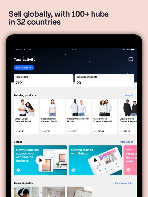 Ảnh chụp màn hình của Gelato iPad 