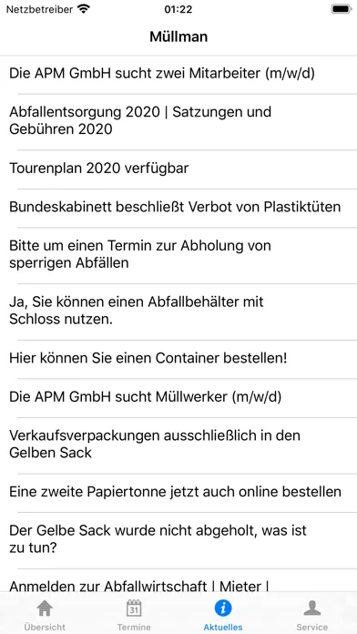 APM Müllman Ekran Görüntüleri