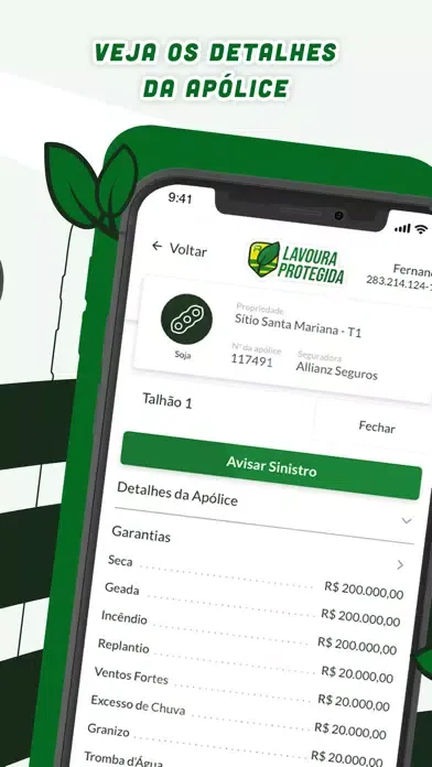 Capturas de tela do Lavoura Protegida