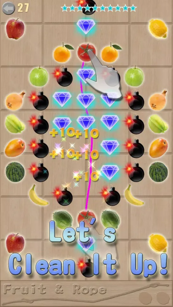 Capturas de tela do Friut & Rope