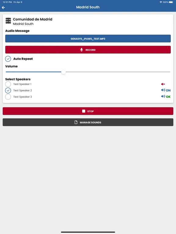 Ảnh chụp màn hình của GEM PSS Admin iPad 