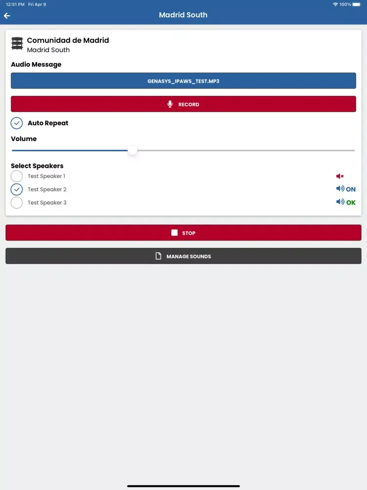 Capturas de tela do GEM PSS Admin Demo iPad 