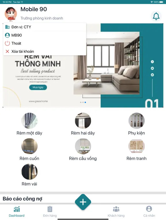 Tangkapan layar Thang Long Furniture iPad 