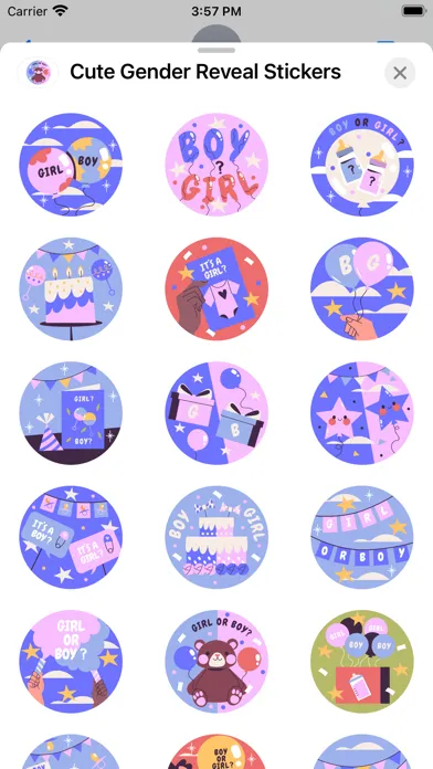 Capturas de pantalla de Cute Gender Reveal Stickers