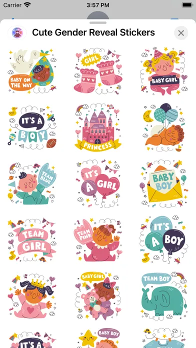 Capturas de pantalla de Cute Gender Reveal Stickers