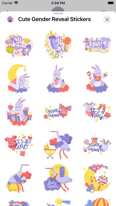 Capturas de pantalla de Cute Gender Reveal Stickers