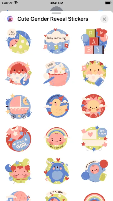 Capturas de pantalla de Cute Gender Reveal Stickers