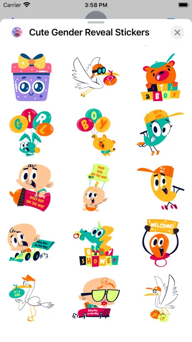 Capturas de pantalla de Cute Gender Reveal Stickers
