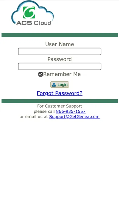 Tangkapan skrin Genea ACS Cloud