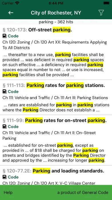 Screenshot di eCode Search