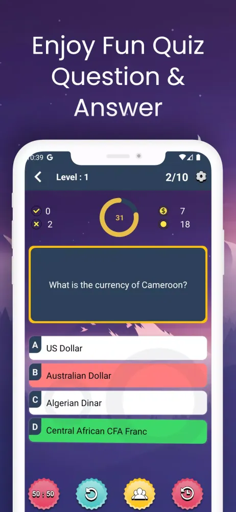 English Quizzes - GK Quiz App Ekran Görüntüleri