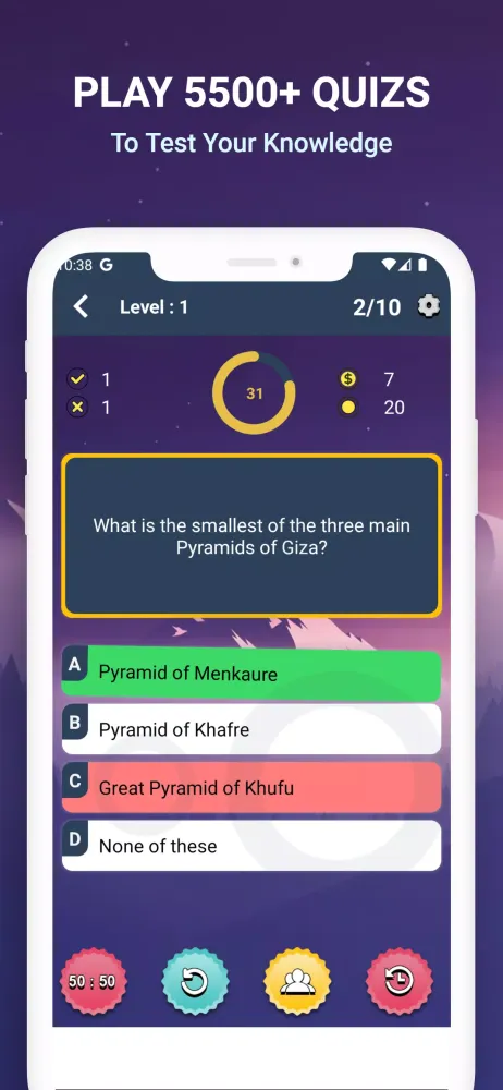 English Quizzes - GK Quiz App Ekran Görüntüleri