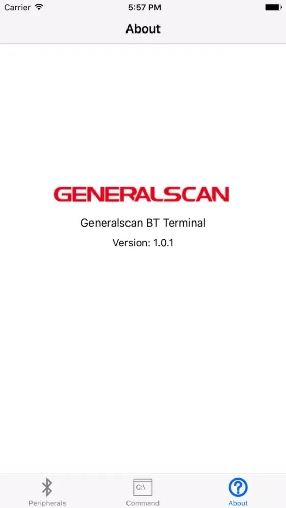 ภาพหน้าจอของ BLE Terminal