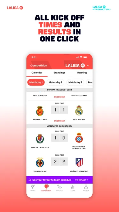 Captures d'écran de LALIGA Official App