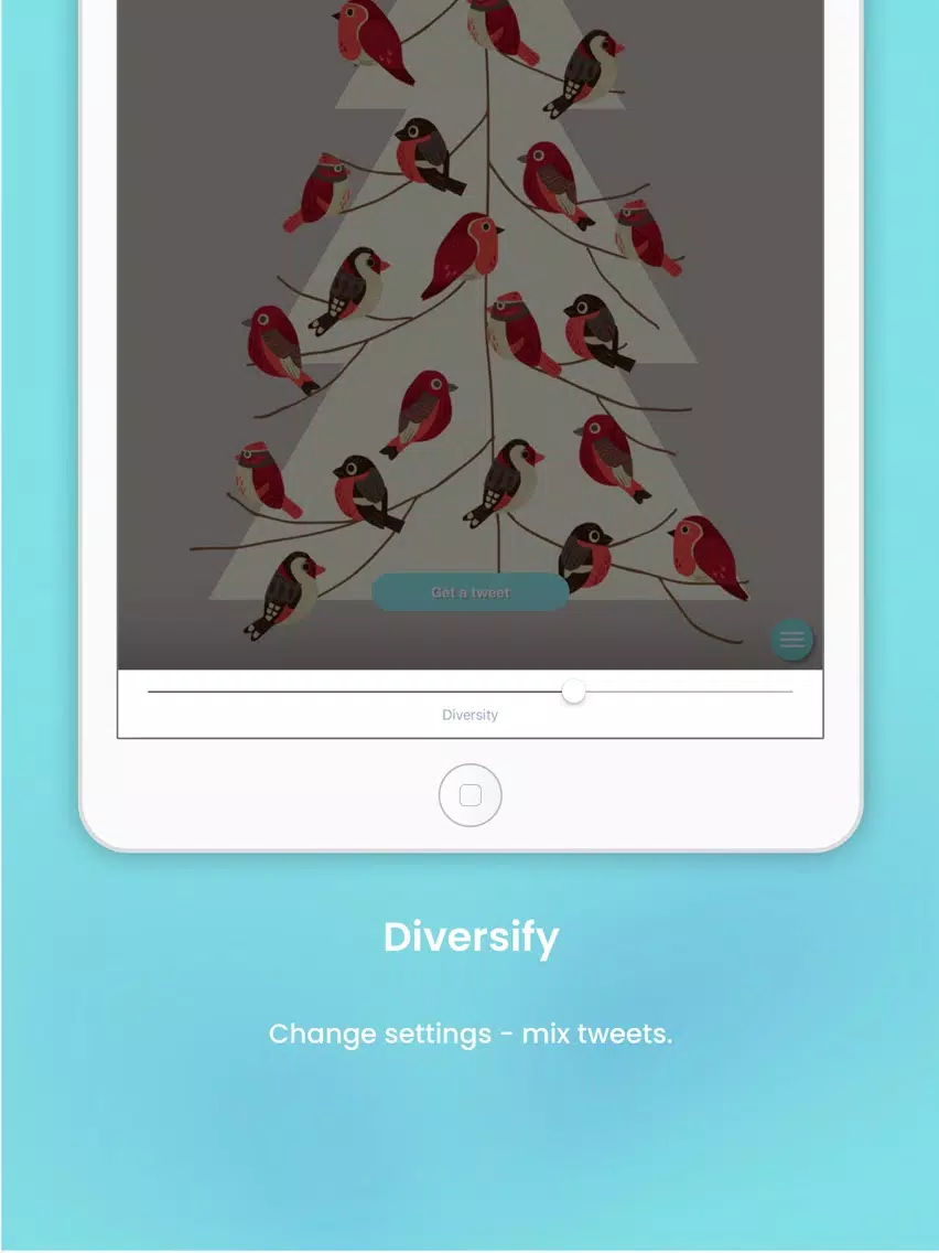 Tangkapan layar Xmas Birds Tweets CreaLite bot iPad 