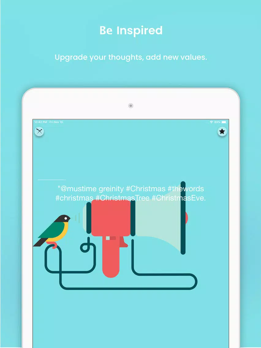 Tangkapan layar Xmas Birds Tweets CreaLite bot iPad 