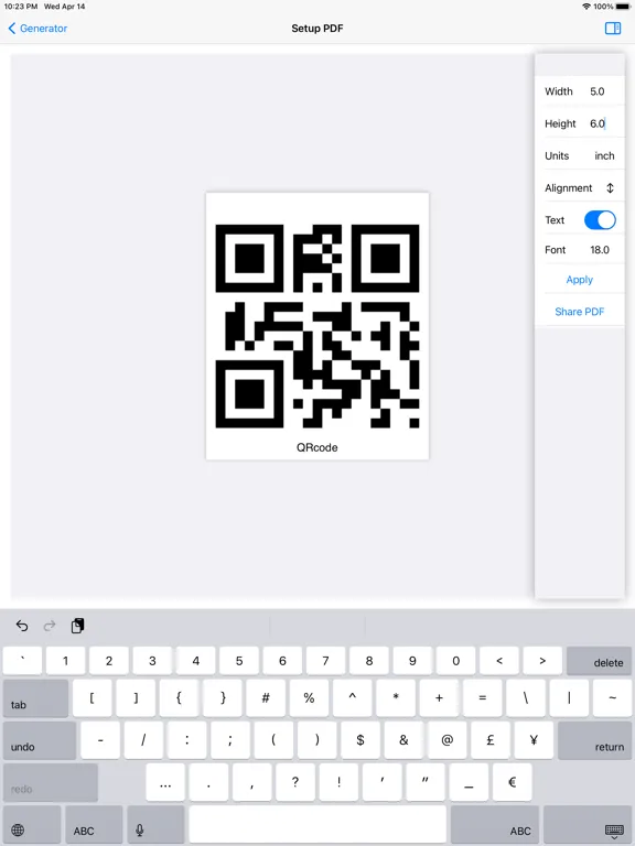 QR-Code Generator iPad 应用截图