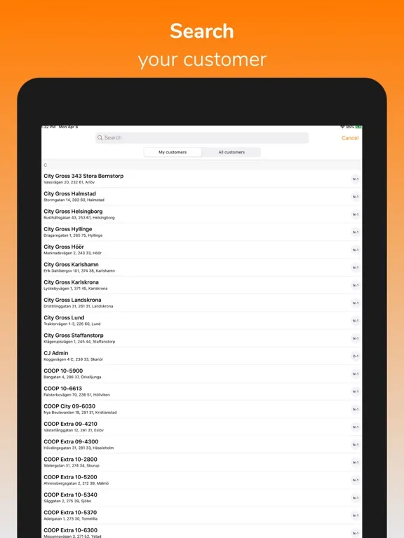 Ảnh chụp màn hình của Genero Sales: Challenger iPad 