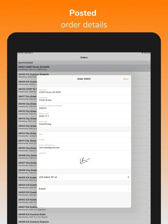 Ảnh chụp màn hình của Genero Sales: Challenger iPad 