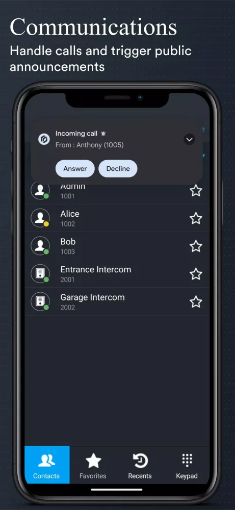 Capturas de tela do Genetec Mobile