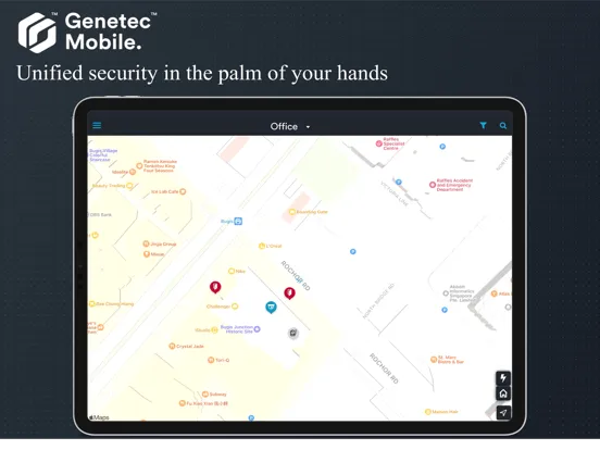 Tangkapan layar Genetec Mobile iPad 