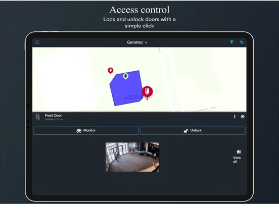 Tangkapan layar Genetec Mobile iPad 