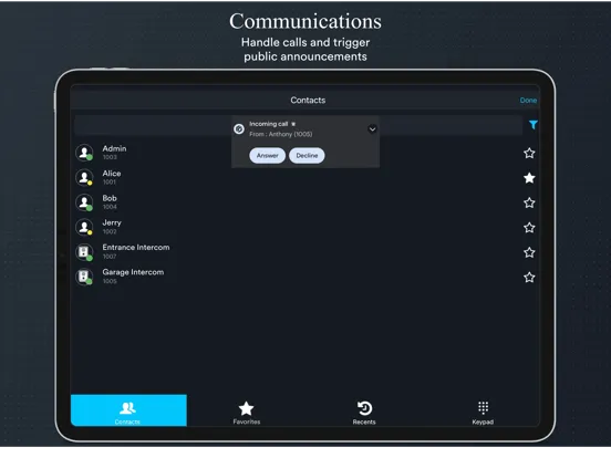 Tangkapan layar Genetec Mobile iPad 