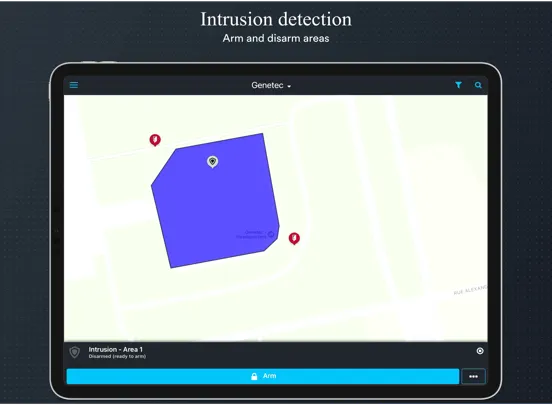 Tangkapan layar Genetec Mobile iPad 