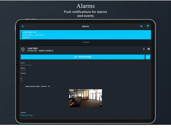 Tangkapan layar Genetec Mobile iPad 