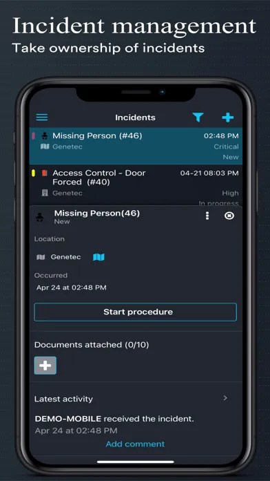 Tangkapan layar Genetec Mobile