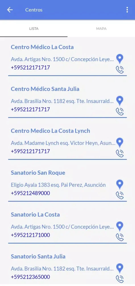 Screenshot di Asismed