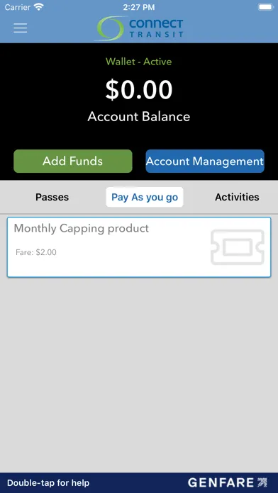 Connect Transit Ticketing Screenshots