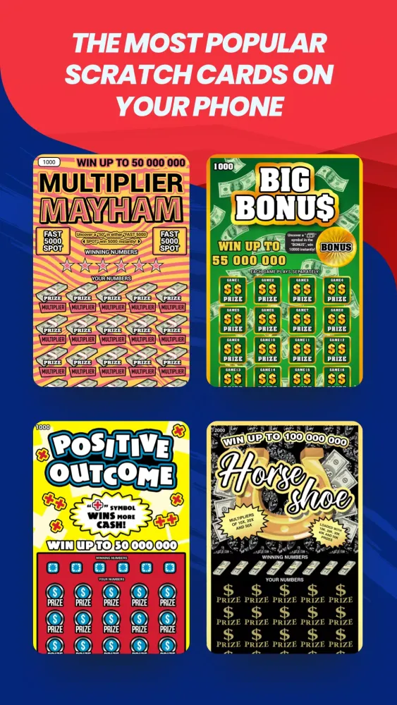 Zrzuty ekranu Kaparós Lottery Scratch Cards