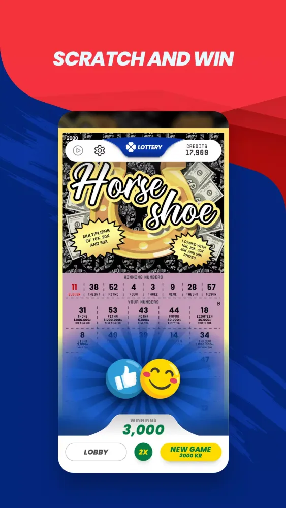 Zrzuty ekranu Kaparós Lottery Scratch Cards