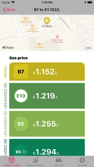 Ảnh chụp màn hình của Gas Discount