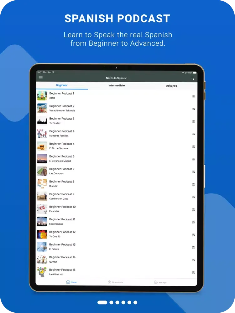 تصاویر Learn Spanish Podcast iPad 
