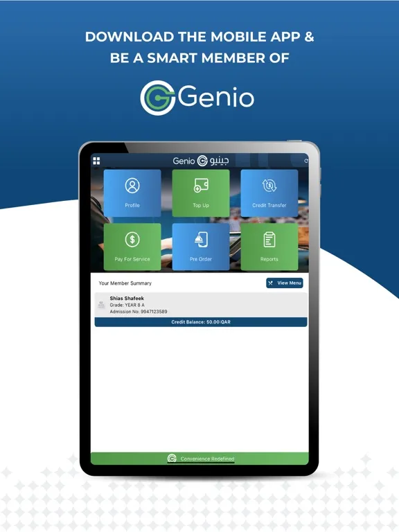 Tangkapan skrin Genio iPad 