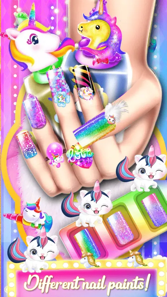 Unicorn Acrylic Nails Makeover স্ক্রিনশট