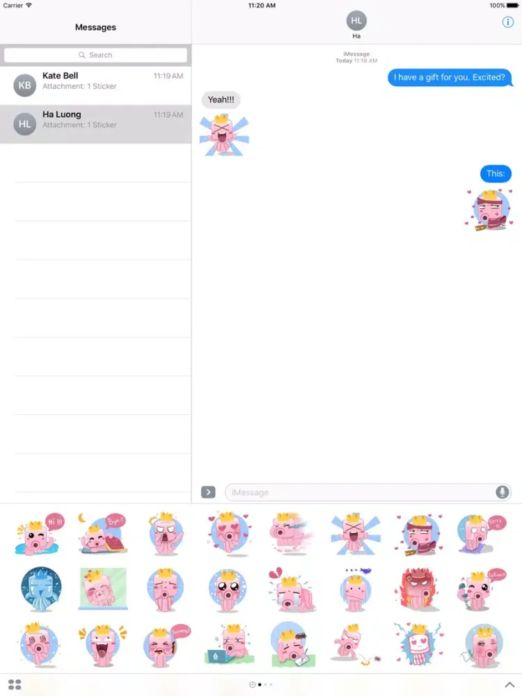 Cute Octopus Stickers iPad 应用截图