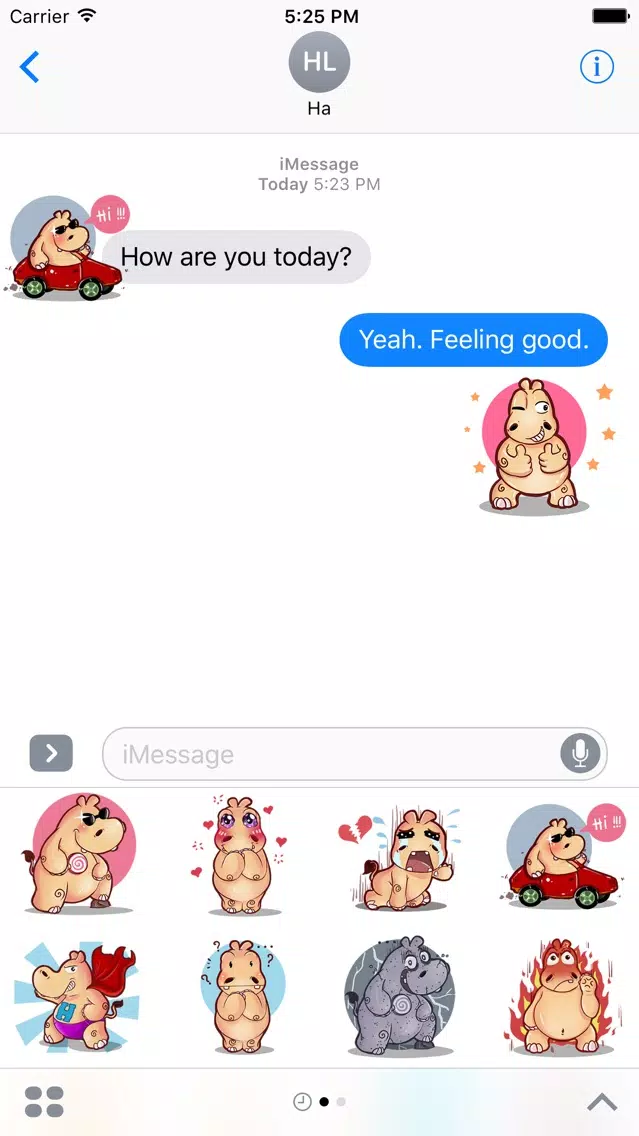 Tangkapan skrin Super Hippo Stickers