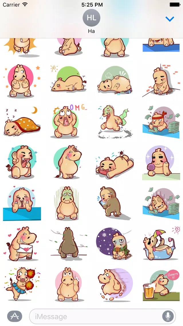 Tangkapan skrin Super Hippo Stickers