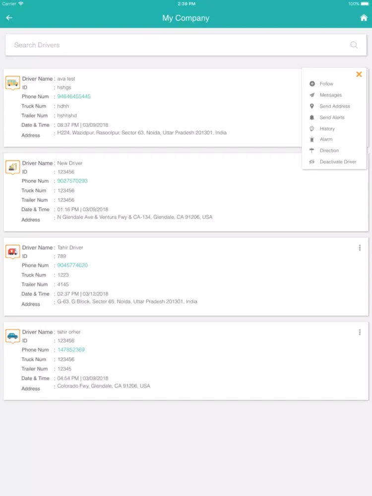 iDispatch Tracking iPad  Screenshots