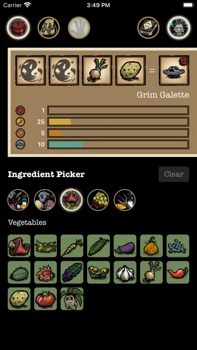 Ảnh chụp màn hình của Don't Starve Cookbook