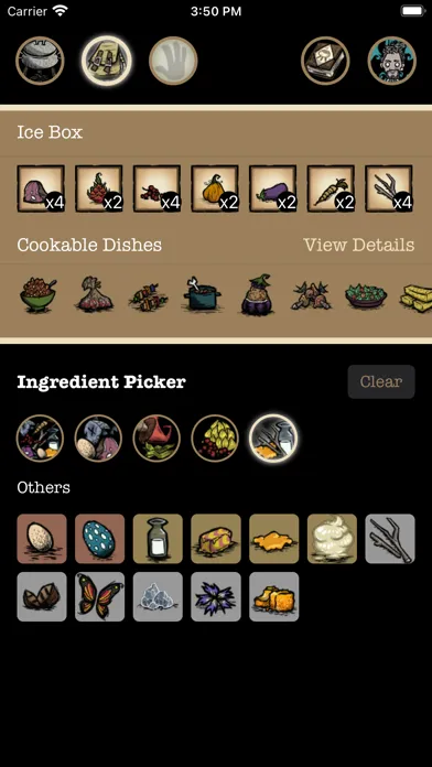 Ảnh chụp màn hình của Don't Starve Cookbook