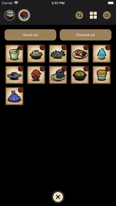 Ảnh chụp màn hình của Don't Starve Cookbook
