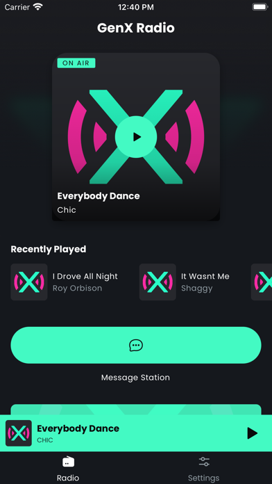 Zrzuty ekranu GenX Radio