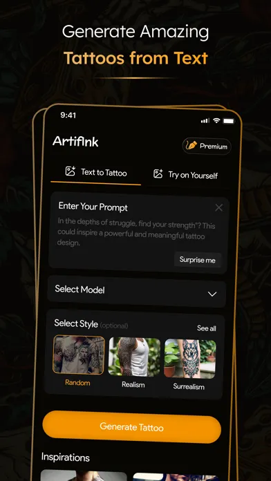 Captures d'écran de Inkee: AI Tattoo Art Generator