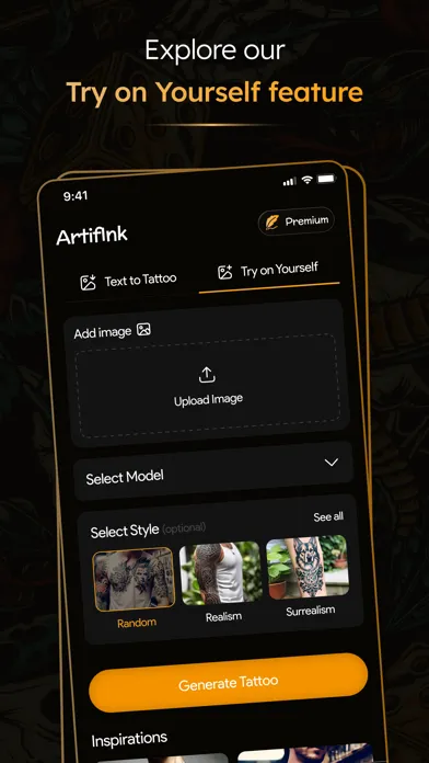 Captures d'écran de Inkee: AI Tattoo Art Generator