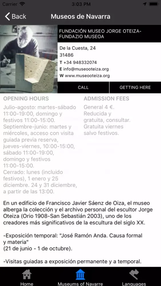 Tangkapan skrin Museums of Navarre